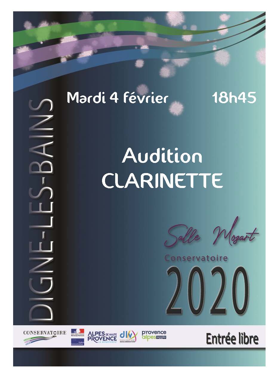 Audition clarinette Salle Mozart 4 février 2020